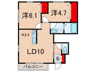 イーストヒルズの物件間取画像